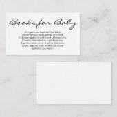 赤ちゃんシャワーのブックリクエスト招待状-シンプル エンクロージャーカード (正面/裏面)