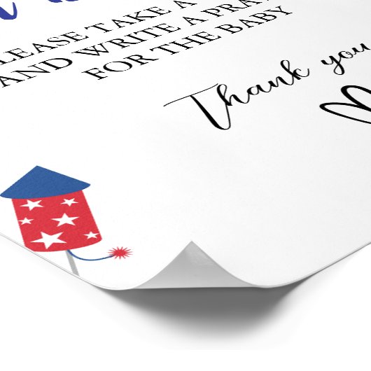 赤ちゃんシャワーのベビーウェルウィッシュ祈りの言葉 ポスター (角)