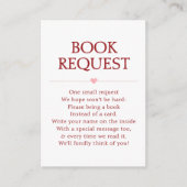 赤ちゃんシャワーのリクエストのためのピンクのバレンタインの本 エンクロージャーカード (正面)