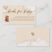 赤ちゃんシャワーのリクエストのためのTeddy Bear Books エンクロージャーカード (正面/裏面)