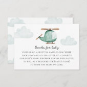 赤ちゃんシャワーのリクエスト用の本を持って来る | ヘリコプター エンクロージャーカード (正面/裏面)