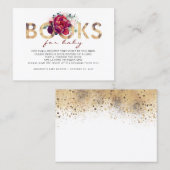 赤ちゃんシャワーのリクエスト – Burgundy Redフローラ 名刺 (正面/裏面)