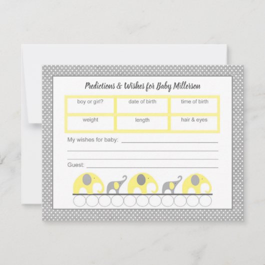 赤ちゃんシャワーの予測と願い – 中立 招待状 (正面)