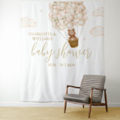 赤ちゃんシャワーの写真の背景を楽しく待つ タペストリー (インサイチュ)