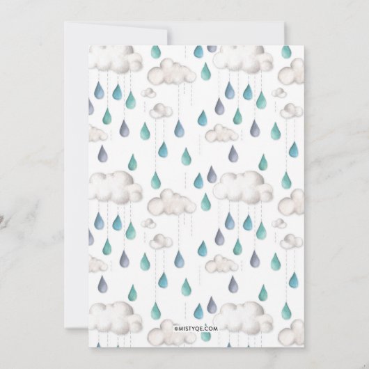 赤ちゃんシャワーの可能性と曇り 招待状 (裏面)