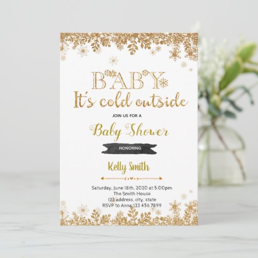 赤ちゃんシャワーの外での寒さ 招待状 (スタンド正面)
