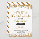 赤ちゃんシャワーの外での寒さ 招待状 (正面/裏面)