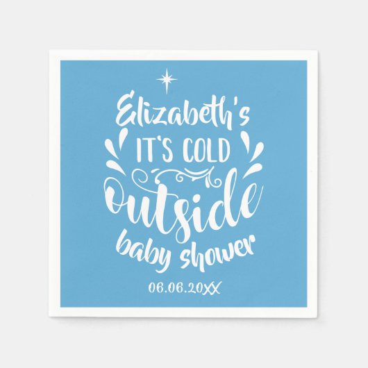 赤ちゃんシャワーの外で冷たい スタンダードカクテルナプキン (正面)