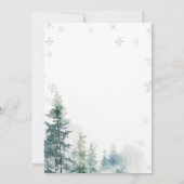 赤ちゃんシャワーの外で雪片を明らかにする 招待状 (裏面)