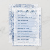 赤ちゃんシャワーの夜を願う輝く青 アドバイスカード (正面/裏面)