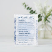 赤ちゃんシャワーの夜を願う輝く青 アドバイスカード (スタンド正面)