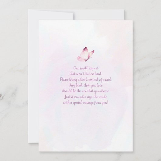 赤ちゃんシャワーの女の子に会って魅了された 招待状 (裏面)