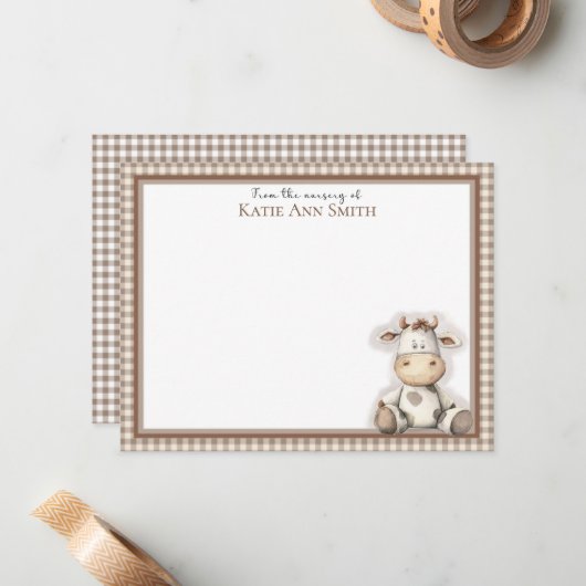 赤ちゃんシャワーの子供部屋から感謝Notecard ノートカード (正面/裏面インサイチュ)