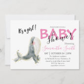 赤ちゃんシャワーの少女の発表 案内状 (正面)