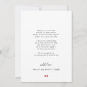 赤ちゃんシャワーの愛と感謝していシンプルのスクリプトの写真 サンキューカード (裏面)