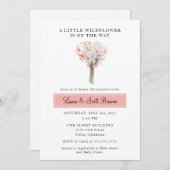 赤ちゃんシャワーの招待にワイルドフラワーを行く 招待状 (正面/裏面)