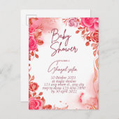 赤ちゃんシャワーの招待状 インビテーションポストカード (正面/裏面)