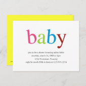 赤ちゃんシャワーの招待状 インビテーションポストカード (正面/裏面)