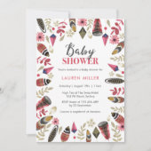 赤ちゃんシャワーの招待状 | Tribal boho feats 招待状 (正面)