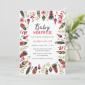 赤ちゃんシャワーの招待状 | Tribal boho feats 招待状 (スタンド正面)