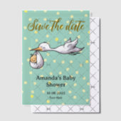 赤ちゃんシャワーの日付を保存する ベラム紙招待状 (オフセット (招待状))