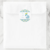 赤ちゃんシャワーの日付シールを保存する ラウンドシール (バッグ)