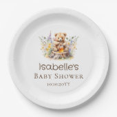 赤ちゃんシャワーの本に載っている小さなハチミツ ペーパープレート (正面)
