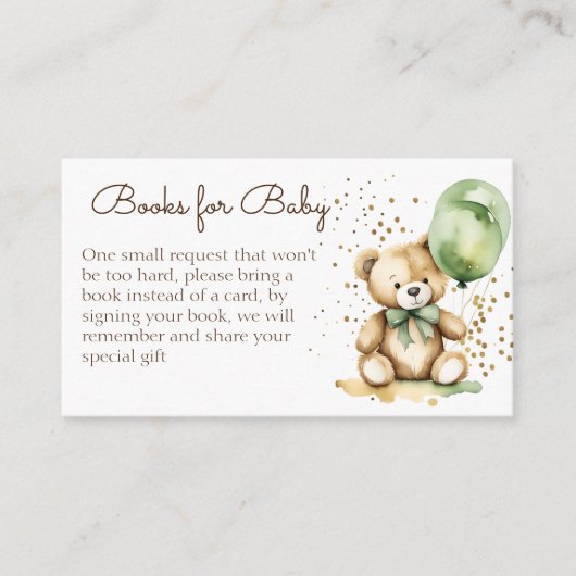 赤ちゃんシャワーの本をベビーに待つ エンクロージャーカード (正面)