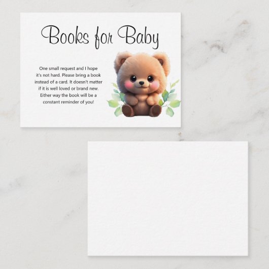 赤ちゃんシャワーの本を待ってベビー エンクロージャーカード (正面/裏面)