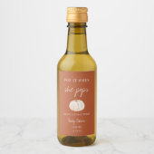 赤ちゃんシャワーの準備ができてポップ・アートのいる小さなカボチャ ワインラベル (正面)