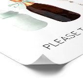 赤ちゃんシャワーの看板を扱う緑のsip&参照 ポスター (角)