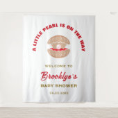 赤ちゃんシャワーの背景に小さな真珠が存在している タペストリー (正面)