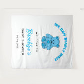 赤ちゃんシャワーの背景を我々はbearly待つことができるテディベア タペストリー (正面(横))