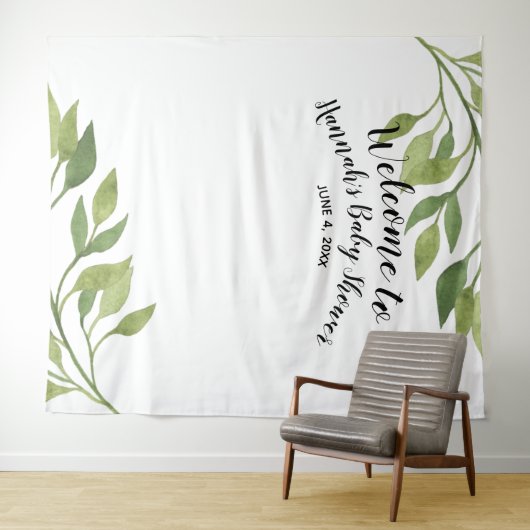 赤ちゃんシャワーの背景、写真のプロップ、カスタム植物学 タペストリー (インサイチュ(横))