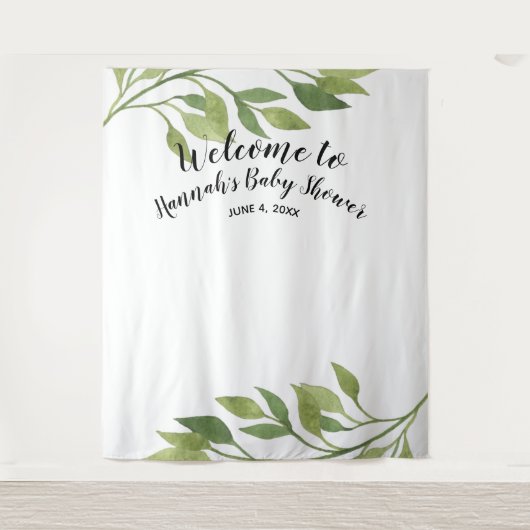赤ちゃんシャワーの背景、写真のプロップ、カスタム植物学 タペストリー (正面)