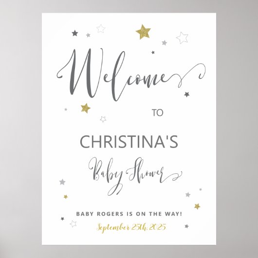 赤ちゃんシャワーの色男女兼用星へようこそ ポスター (正面)