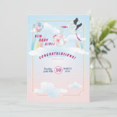 赤ちゃんシャワーの誘い、女の子だ 招待状 (スタンド正面)