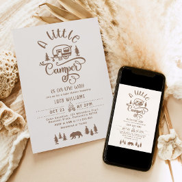 赤ちゃんシャワーの途中でキャンパーが少し来ている 招待状