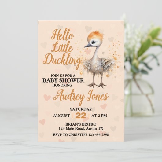 赤ちゃんシャワーの途中で少しアヒルが 招待状 (スタンド正面)