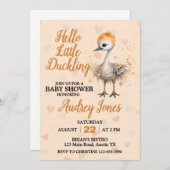 赤ちゃんシャワーの途中で少しアヒルが 招待状 (正面/裏面)
