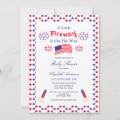 赤ちゃんシャワーの途中で少し花火が上がっている 招待状 (正面)