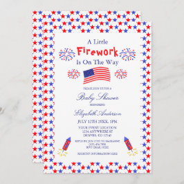 赤ちゃんシャワーの途中で少し花火が上がっている 招待状