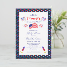 赤ちゃんシャワーの途中で少し花火が上がっている 招待状