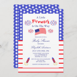 赤ちゃんシャワーの途中で少し花火が上がっている 招待状