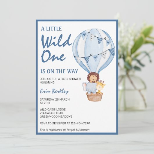 赤ちゃんシャワーの途中にある小さな野生の人 招待状 (スタンド正面)