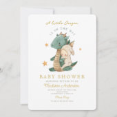 赤ちゃんシャワーの途中に小さなドラゴンがある 招待状 (正面)
