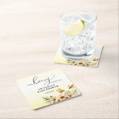 赤ちゃんシャワーの途中に小さなミツバチがいる スクエアペーパーコースター (インサイチュ)