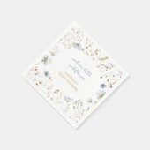 赤ちゃんシャワーの途中に小さな野花がある スタンダードカクテルナプキン (角)