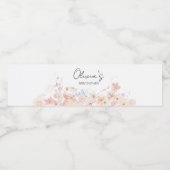 赤ちゃんシャワーの途中に小さな野花がある ペットボトルラベル (シングルラベル)