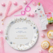 赤ちゃんシャワーの途中に小さな野花がある ペーパープレート (パーティー)